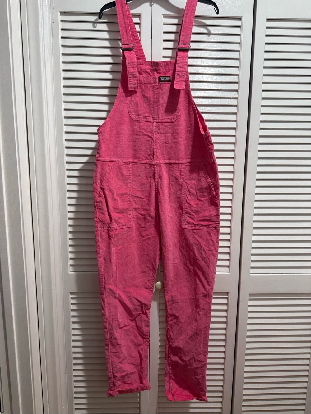 Bright Pink Women's Denim Overalls – Classic Workwear Style